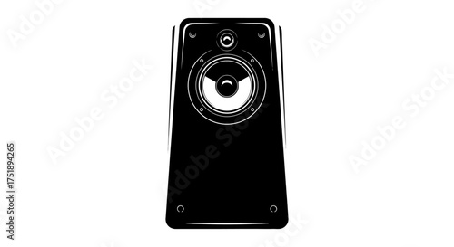 mp3 player isolated on white, single audio speaker or monitor.
