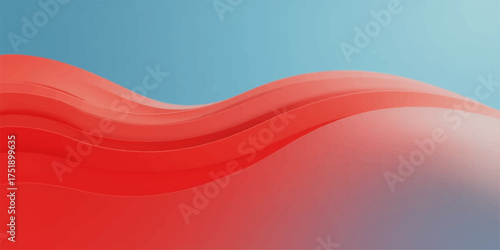 Abstract flowing red wave against a soft blue gradient background with subtle texture