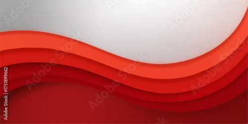 Abstract red waves flowing over a gradient gray background with subtle shadows