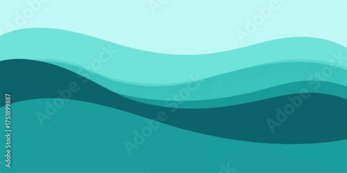 Abstract flowing turquoise waves creating a serene and calming natural water landscape background