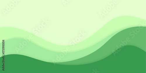 Abstract flowing green waves create a serene and organic background with subtle gradients