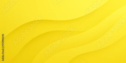 Abstract flowing yellow curves with subtle shadows creating a modern and dynamic background design