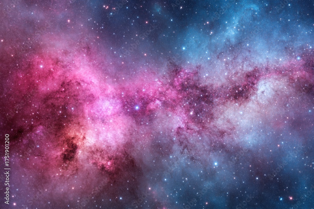 Obraz premium Celestial Tapestry: A vibrant display of cosmic wonder, a breathtaking scene of the Milky Way galaxy. swirling clouds of color and light.