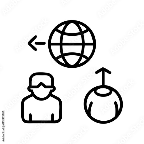 Person sending data to the world and receiving data from the body