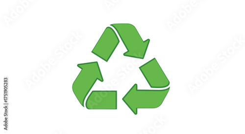 Green Recycle Symbol with Arrows Representing Environmental Sustainability.
