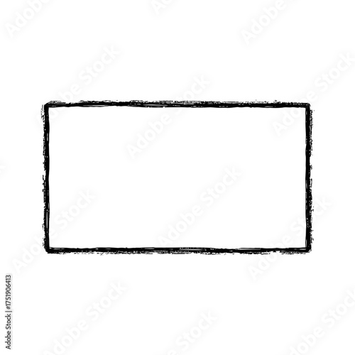 Roughly drawn rectangle with a textured handsketched appearance on a white background.
