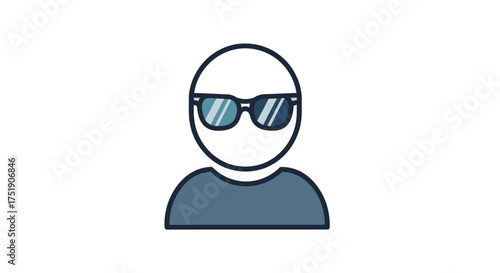 Stylized Icon of a Person with Dark Sunglasses.