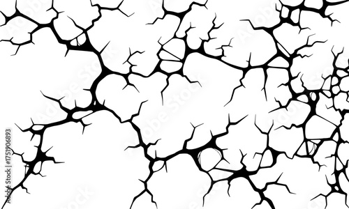 Black cracks or fissures spreading across a background.