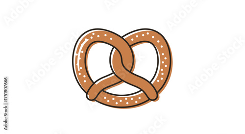 A classic baked pretzel with a golden-brown crust and visible salt crystals.