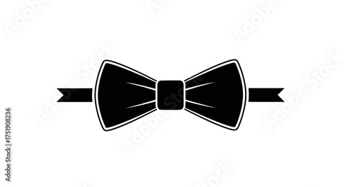 Elegant Black Bow Tie Illustration for Formal Wear.