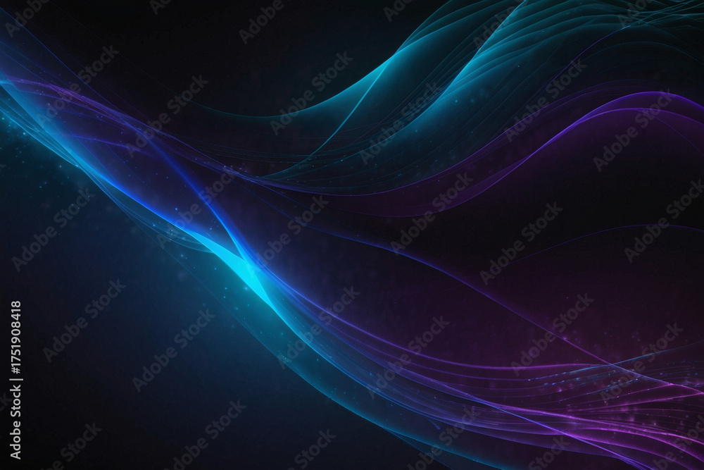 Obraz premium Abstract Neon Waveform On Dark Background