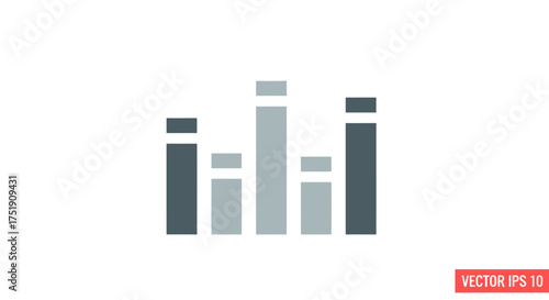 Abstract Bar Chart Icon Representing Data Analysis.