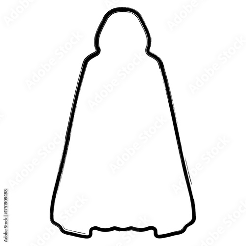 dark robes icon, brush strokes, vector illustration on white background.