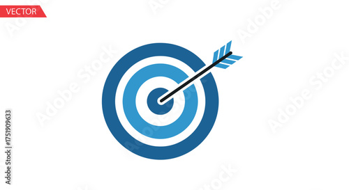 Blue Target with Arrow in the Center Symbolizing Success and Accuracy.