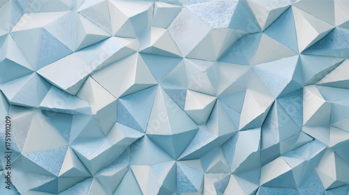 A textured surface with a geometric pattern of raised and lowered triangular shapes in a glossy light blue finish