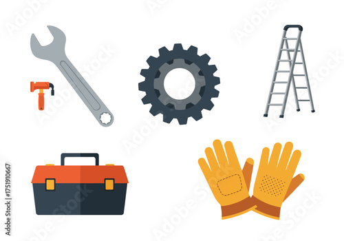 Essential Toolkit Icons of Repair, Construction, and Handy Work