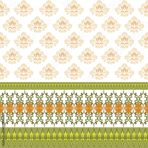 Abstract flora, Geometric Ethnic traditional seamless,Knitting,Navajo Native American Indian, tribal, traditional, pattern design for carpet, print, wrap, decorative, illustration, Fabric, Wallpaper, 