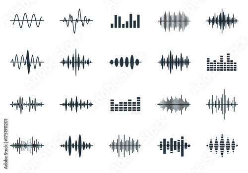 Sound Wave Visualizations Oscillations, Frequencies and Audio Signals