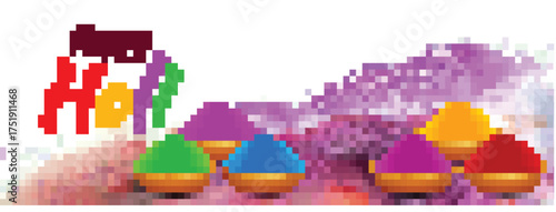 Happy holi festival of colours greetings illustration vector benner post 