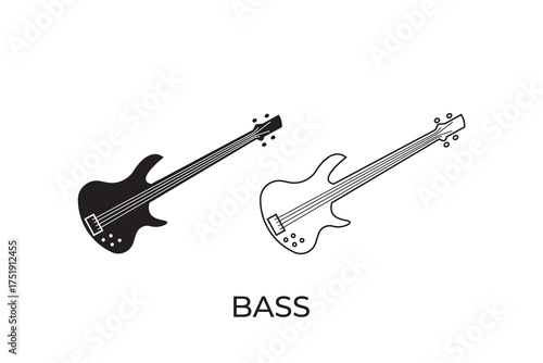 instrumental music bass silhouette symbol