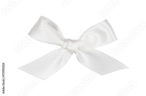 White ribbon bow isolated o...