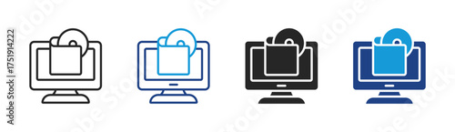 Data Security icon set multiple style collection