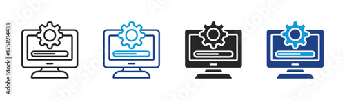 System Upgrade icon set multiple style collection
