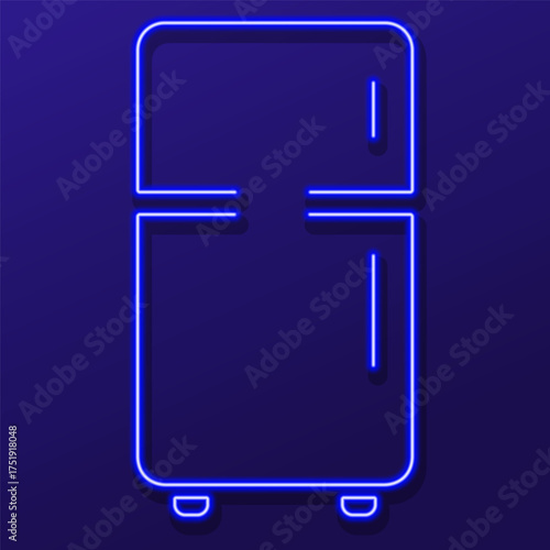 fridge neon sign, colorful modern design trends on black background. Vector illustration.
