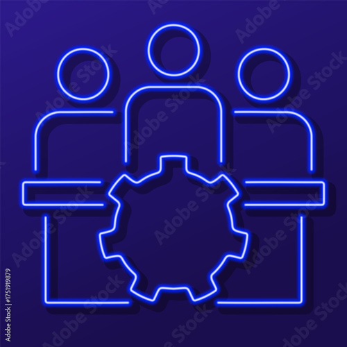 board of directors neon sign, colorful modern design trends on black background. Vector illustration.