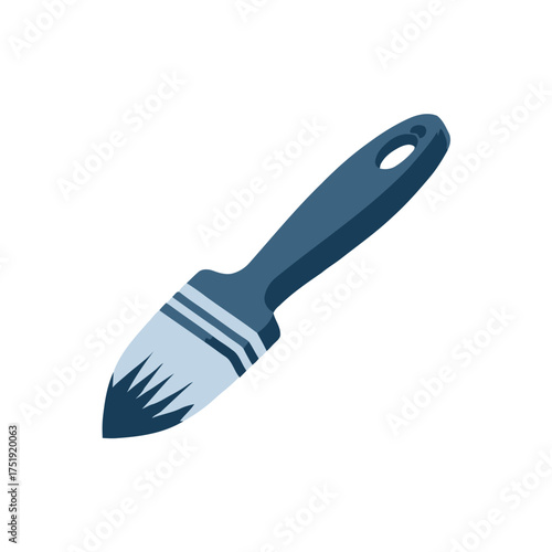 Dark blue paintbrush with bristles