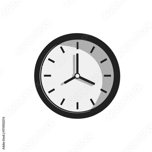 Simple analog clock face with black hour and minute hands pointing to approximately 1010, set against transparent