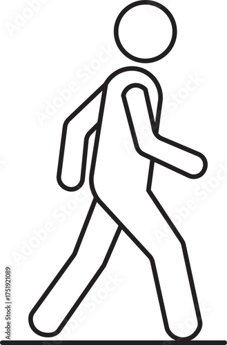Minimalist Walking Icon – Pedestrian Mobility Line Art Symbol