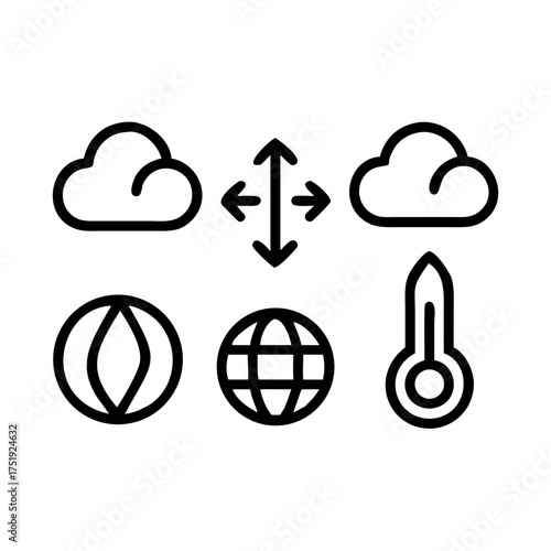 Climate change and global warming icons