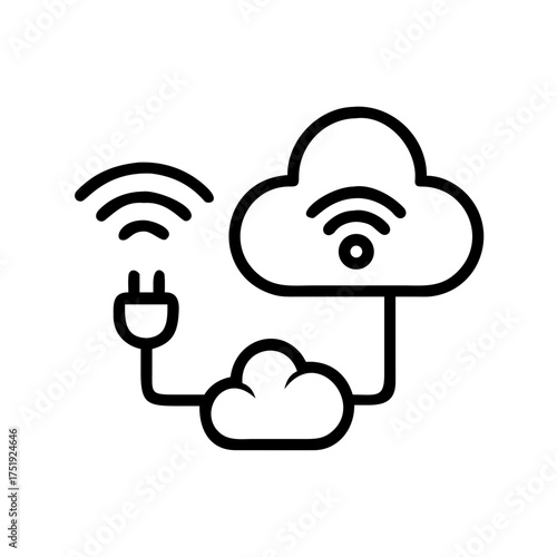 Cloud computing icon showing wireless connection