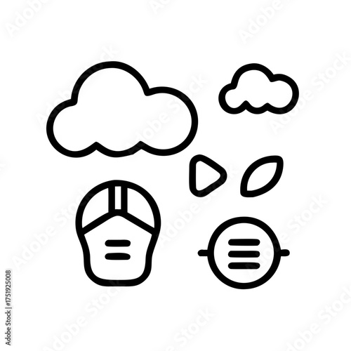 Illustration of a spa day with clouds, leaves, and facial cleansing tools