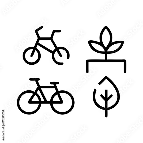 Illustration of sustainable transportation and agriculture