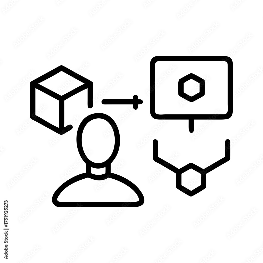 Fototapeta premium Person visualizing a 3d model on a computer