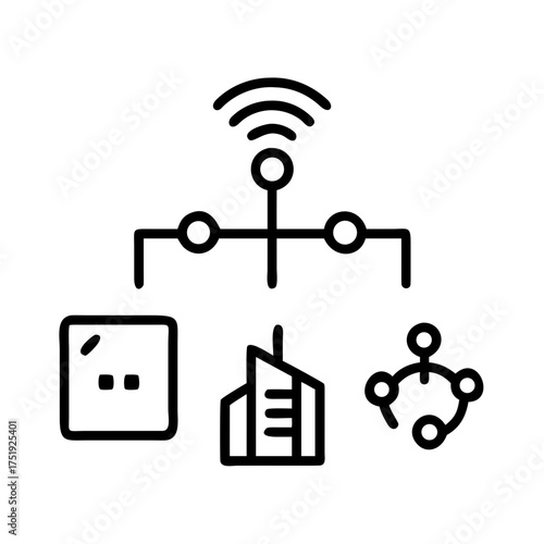 Smart building automation system illustration