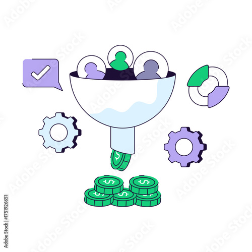 Modern design illustration of user filtration