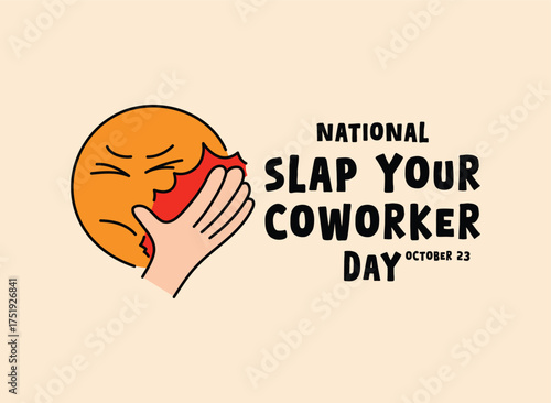 National Slap Your Coworker Day. October 23. Slap icon. Flat design vector. Banner, card, background.