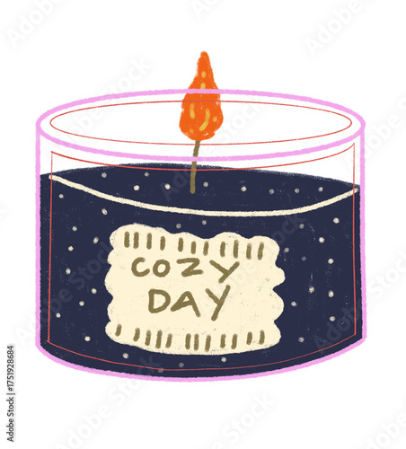 Candle glass painting, crayon style