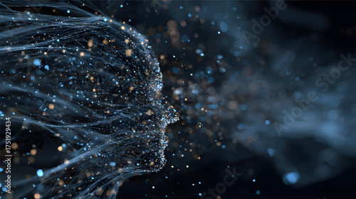 Abstract representation of a digital network with glowing blue lines and nodes, creating a sense of movement and depth