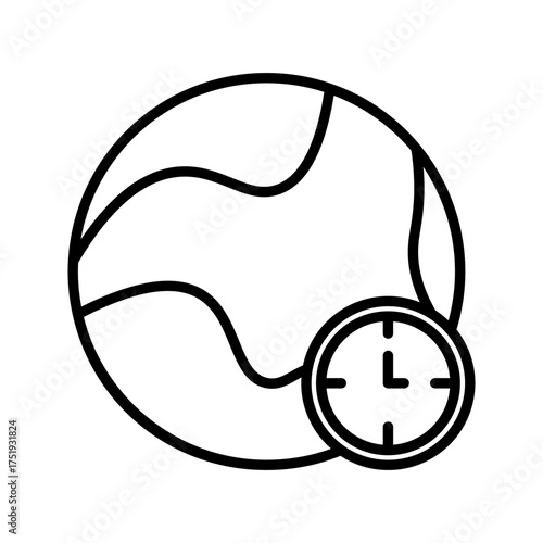 Global time icon on white background