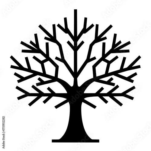Bare Tree Logo - Symmetrical and Geometric Vector Illustration