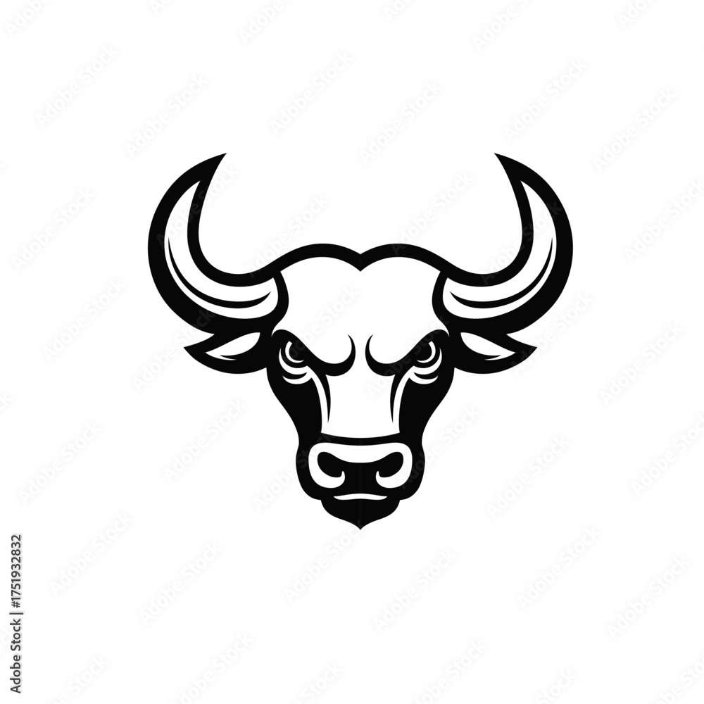 Fototapeta premium Angry bull vector. Abstract animal sign 