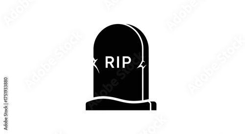 Gravestone Icon A Symbol of Remembrance, Loss, and the Passage of Time, Depicting Grief and Bereavement