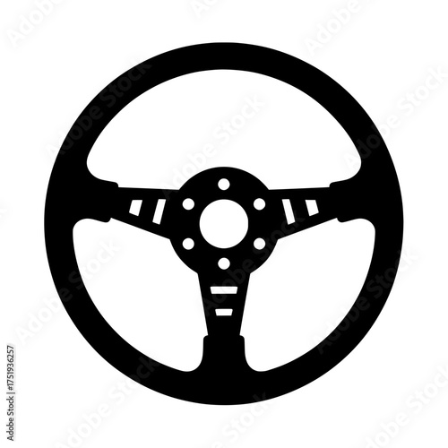 Aftermarket Racing Car Steering Wheel Icon - Symbol of Speed and Control