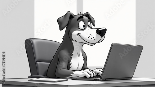 Smart Dog Avatar Deep in Digital Workflow