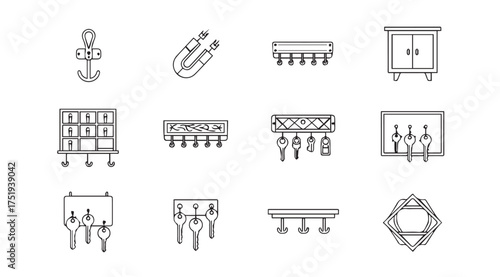 Collection of kitchen utensil icons featuring whisks and cooking tools vector