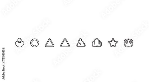Collection of cute hand drawn cookie cutter shapes for baking sweet treats vector